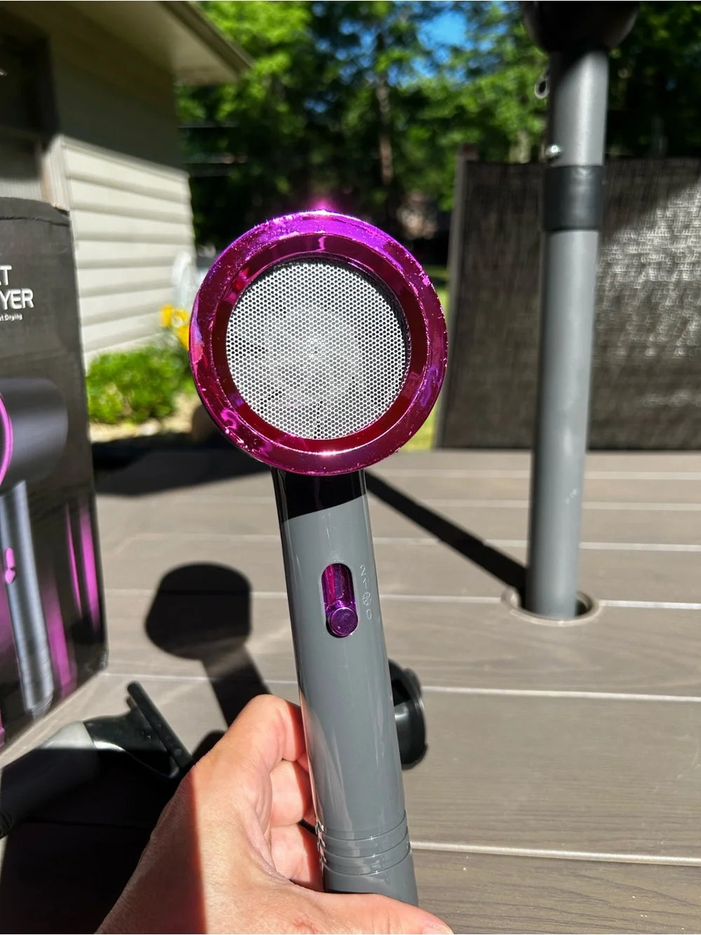 Compact, Lightweight, Temperature Control Hair Dryer with Attachment